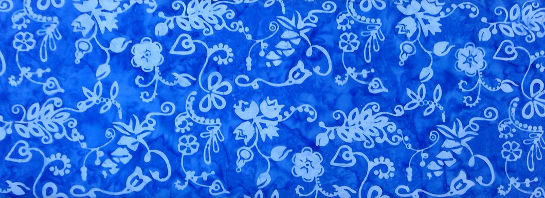 Celestial Batik Blue With Flowers