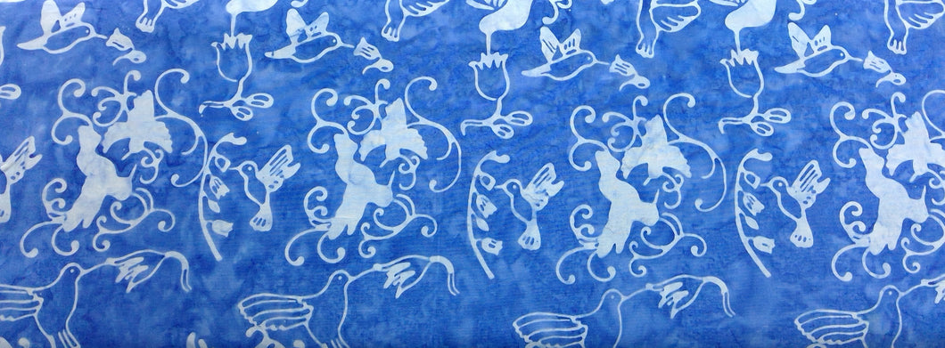 Celestial Batik Blue with Humming Birds