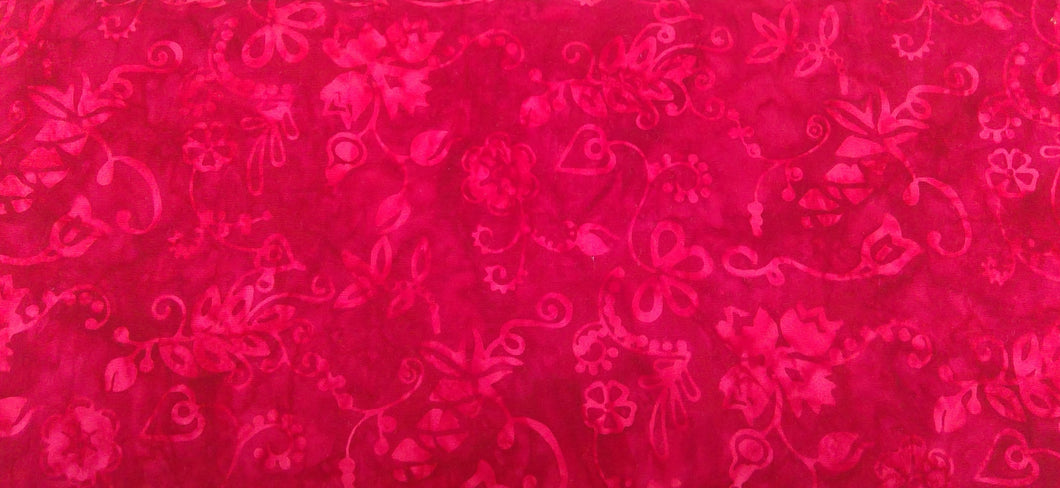 Celestial Batik  Red With Flowers